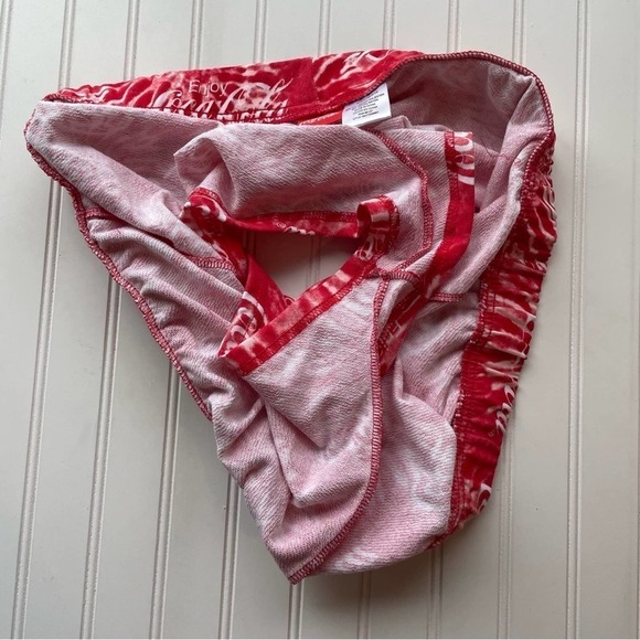 Coca Cola Novelty Tie Dye Boy Shorts Red White 2XL French Terry Pull On Bootie - Picture 5 of 6